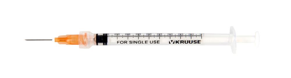 KRUUSE 3-Komp.-Spritze 1ml 25G, 0.5x16mm, 100 Stk. KRUUSE 3-Komp.-Spritze 1ml 25G, 0.5x16mm, 100 Stk.