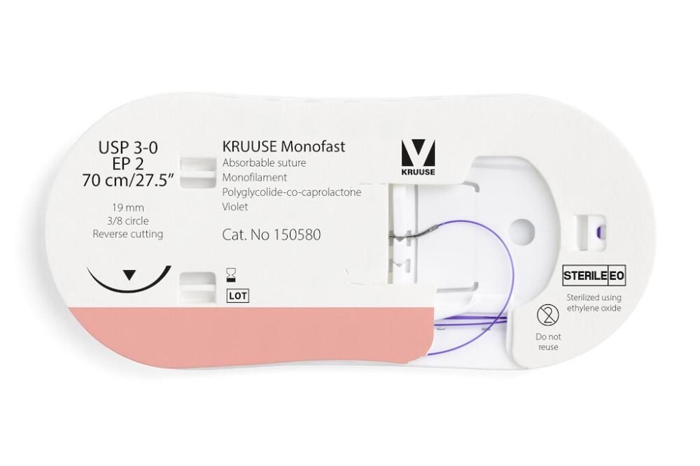 KR Monofast,USP 3-0,70cm 19 mm 3/8 K, RC, 12 Stk