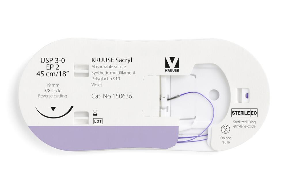 KR Sacryl,USP 3-0,45cm 19 mm 3/8 K, RC, 12 Stk KR Sacryl,USP 3-0,45cm 19 mm 3/8 K, RC, 12 Stk