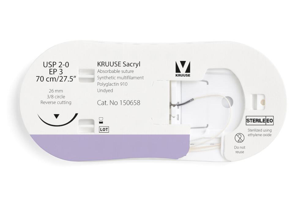 KR Sacryl,USP 2-0, 70cm 26 mm 3/8 K, RC, 12 Stk