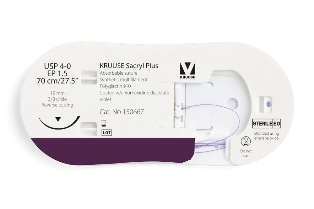 KR Sacryl Plus,USP 4-0,70cm 19 mm 3/8 K, RC, 12 Stk