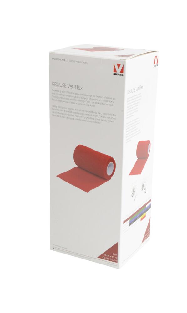 KRUUSE Vet-Flex, rot 10 cm x 4,5 m, 10 Rollen