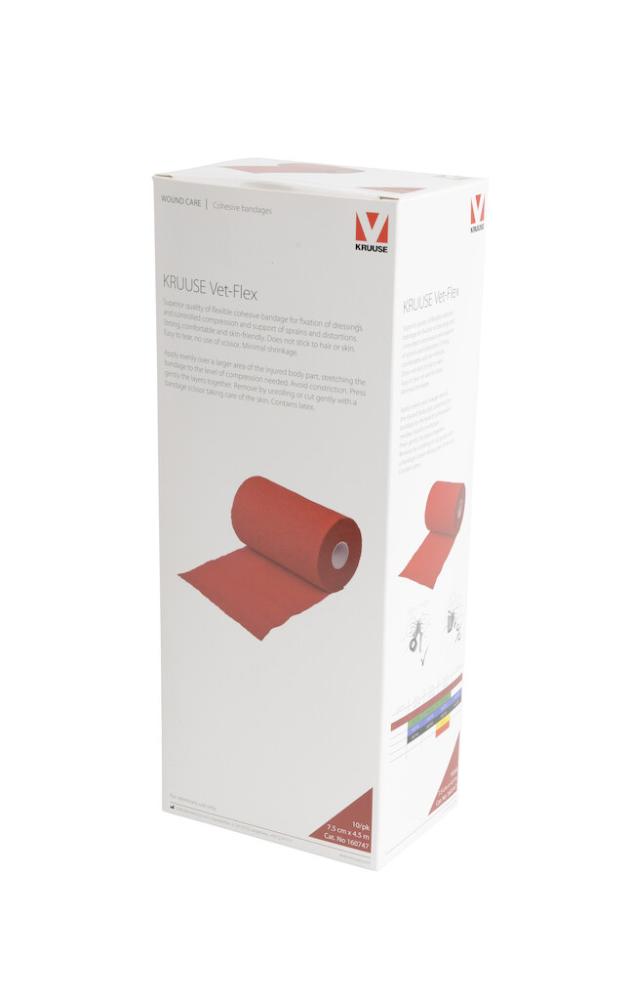 KRUUSE Vet-Flex, rot 7.5 cm x 4,5 m, 10 Rollen