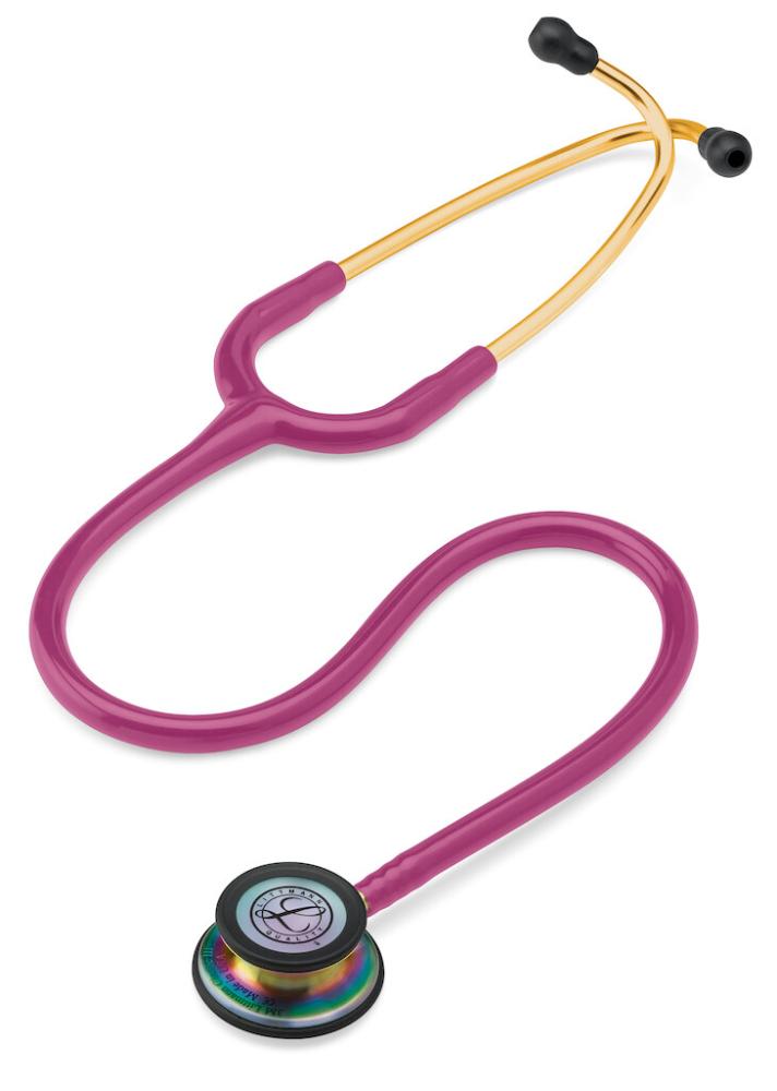 Littmann Classic III, édit. arc-en-ciel framboise, oreil laiton embout laiton