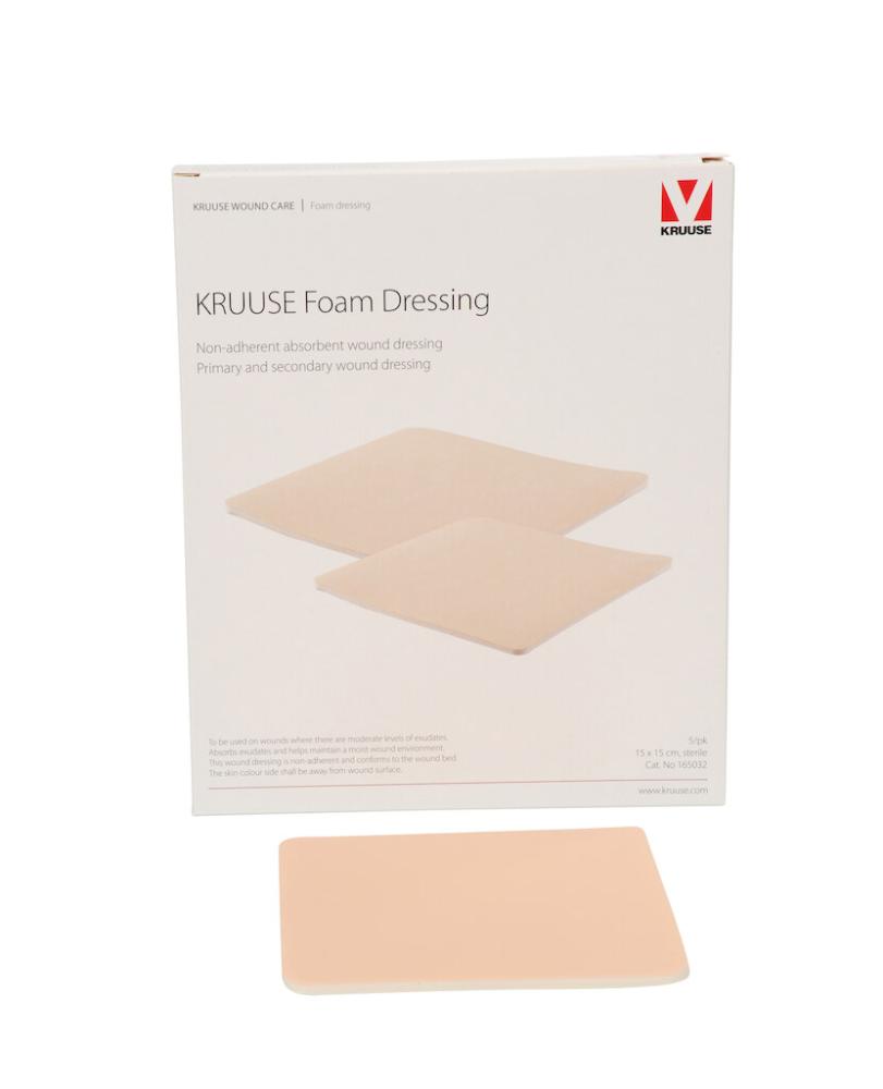 KRUUSE Foam Dressing 15x15cm steril, 5 pces