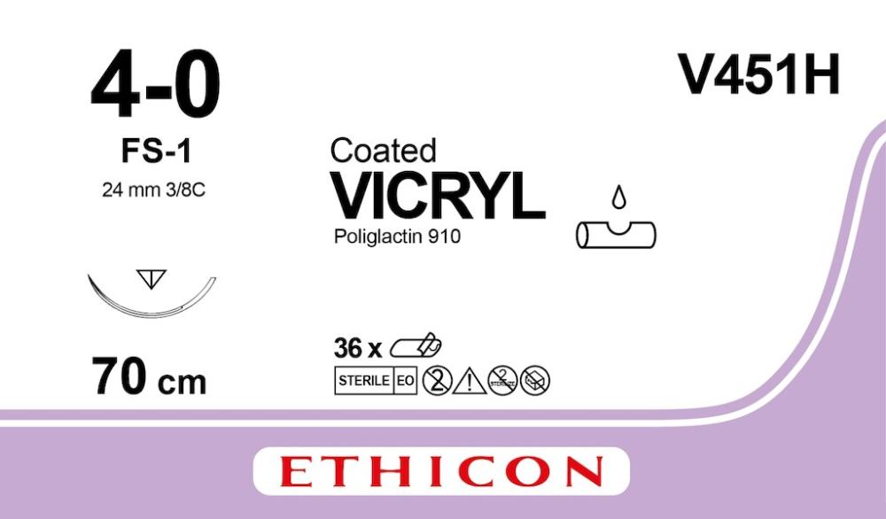 Vicryl USP 4-0 No V 451 H violet 70 cm FS-1 36 pces