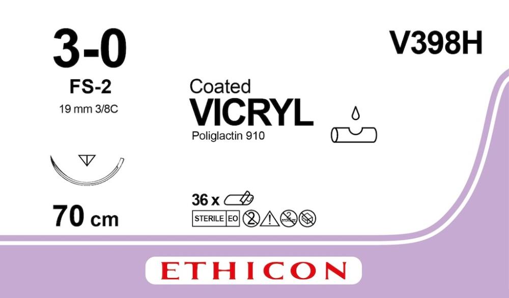Vicryl USP 3-0 No V 398 H violet 70 cm FS-2 36 pces