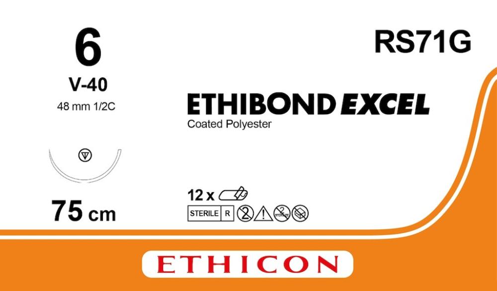 Ethibond USP 6 No RS 71 G vert 75 cm BPT-1 1 x 12 pces