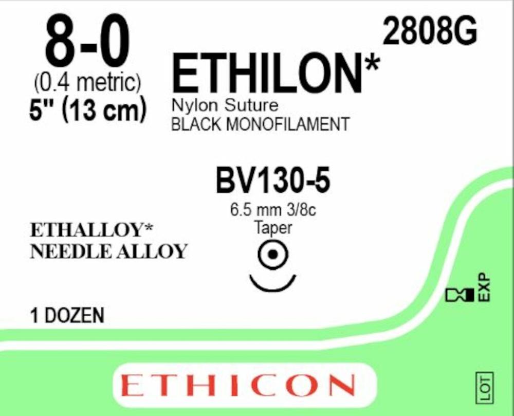 Ethilon USP 8-0 No 2808 G noir 15 cm BV-2 1 x 12 pces Ethilon USP 8-0 No 2808 G noir 15 cm BV-2 1 x 12 pces