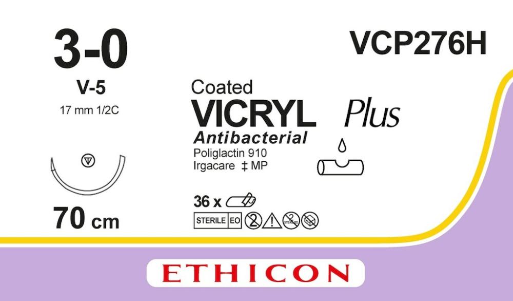 Vicryl plus USP 3-0 VCP 276 H violet 70 cm V-5 36 pces