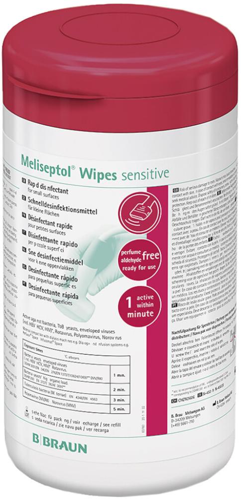 Meliseptol Wipes sensitive Boîte distributrice à 60 ling.
